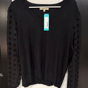 Chic Black V-Neck Women's Sweatshirt